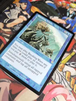MTG Breaking Wave 🟨 🇬🇧 Nm Magic Invasion 2000 Rare Blue Og Deck Card - Image 3