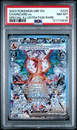 2023 POKEMON OBF EN-OBSIDIAN FLAMES SIR #223/197 CHARIZARD EX PSA 8 - Image 1