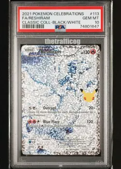 PSA 10 Pokemon 2021 Reshiram 113 Full Art Celebrations 25th Anniversary classic - Image 1