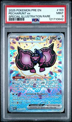 2025 POKEMON PRISMATIC EVOLUTIONS SIR PECHARUNT #163/131 EX PSA 9 - Image 1