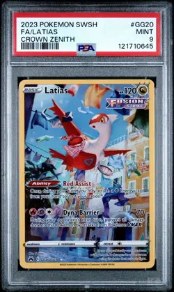 LATIAS 2023 POKEMON CROWN ZENITH GALARIAN HOLO RARE GG20/GG70 PSA 9 - Image 1