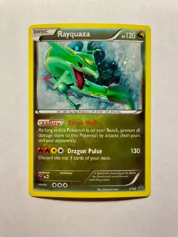 Pokemon Rayquaza XY64 - Black Star Promo, Cosmos Holo w/ Swirl - Image 1