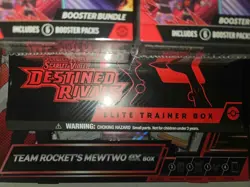 Pokemon TCG Destined Rivals Set - ETB, 2x Bundles, Mewtwo EX Box - Image 1