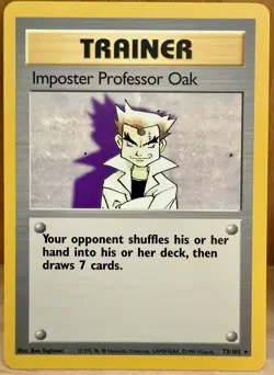Imposter Professor Oak Pokemon TCG Base Set 73/102 Trainer Rare Unlimited LP - Image 1