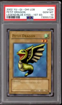 Yu-Gi-Oh Legend BEWD 1st Edition Petit Dragon LOB-024 PSA 10 GEM MINT YuGiOh - Image 1