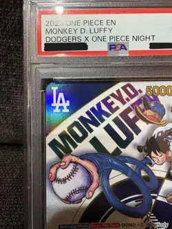 PSA 9 Monkey D. Luffy Dodgers × One Piece Night Promo EB02-010 EN Leader Card OP - Image 3