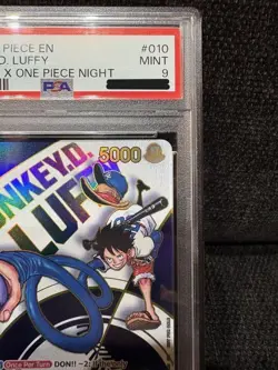 PSA 9 Monkey D. Luffy Dodgers × One Piece Night Promo EB02-010 EN Leader Card OP - Image 5