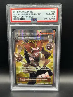 2014 POKEMON XY PHANTOM FORCES #118 LYSANDRE'S TRUMP CARD PSA 8.5 NM-Mint+ - Image 1
