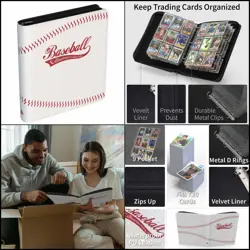card binder baseball trading sleeves pocket album cards 55 removable - Image 1