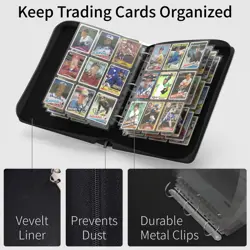 card binder baseball trading sleeves pocket album cards 55 removable - Image 3