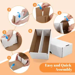 12 Pack 1600 Count Trading/Gaming Card Storage Box 2 Row Cardboard Storage Bo... - Image 5