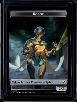 Robot 10 / Lander 8 - Foil - Token - EOE - NM - MTG Magic the Gathering - Image 1
