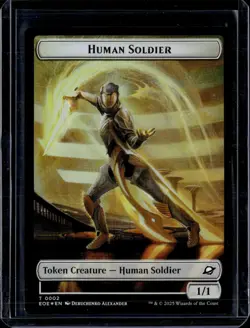 Human Soldier 2 / Lander 8 - Foil - Token - EOE - NM - MTG Magic the Gathering - Image 1