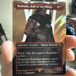 Raubahn, Bull of Ala Mhigo #0533 (Borderless) (Surge Foil) NM MTG Final Fantasy - Image 1