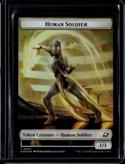 Human Soldier 2 / Lander 7 - Foil - Token - EOE - NM - MTG Magic the Gathering - Image 1