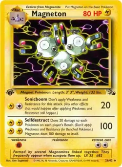 Pokemon Magneton (26) LP Unlimited Normal Fossil - Image 1