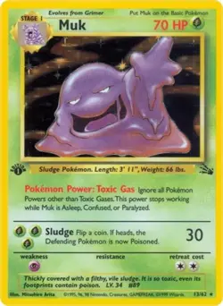Pokemon Muk (13) HP Unlimited Normal Fossil - Image 1