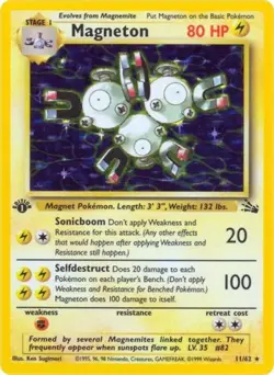 Pokemon Magneton (11) MP Unlimited Normal Fossil - Image 1
