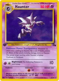 Pokemon Haunter (21) NM Unlimited Normal Fossil - Image 1