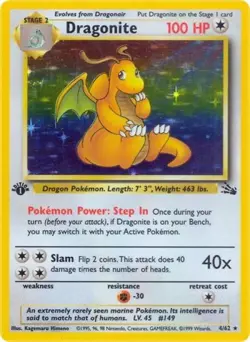Pokemon Dragonite (4) HP Unlimited Normal Fossil - Image 1