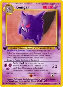 Pokemon Gengar (20) NM Unlimited Normal Fossil - Image 1