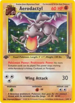 Pokemon Aerodactyl (1) HP Unlimited Normal Fossil - Image 1