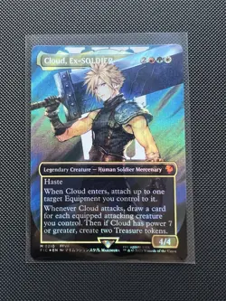 Cloud, Ex-SOLDIER Mint Borderless Surge Foil FIC MTG #0210 - Image 1