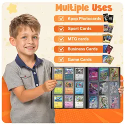 Card Binder 9 Pocket 20 Pages 360 Card Capacity Sports MTG TCG Baseball Black - Image 3