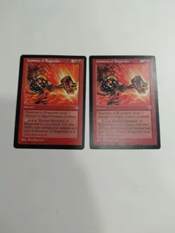 Two MTG Hammer of Bogardan Mirage Magic The Gathering TCG Cards LP/NM - Image 1