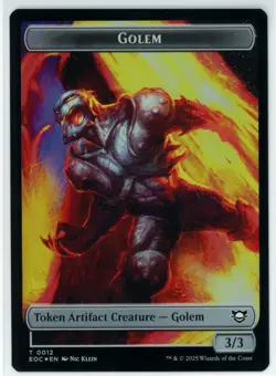 Golem 12 / Copy 1 - Foil - Token - EOE - NM - MTG Magic the Gathering - Image 1
