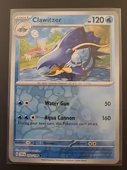 Clawitzer 050/198 Scarlet & Violet Base Set Reverse Holo Pokemon NM+ FREE SHIP! - Image 1