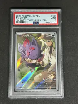 2025 Pokemon N'S ZORUA #189 POKEMON CENTER STAMPED BLACK STAR PROMO PSA 9 🔥 - 2 - Image 1