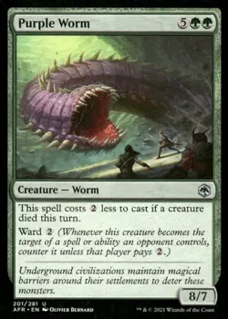 Purple Worm 201/281 AFR MTG Magic the Gathering card - Image 1