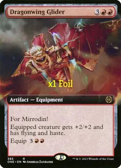 MTG Foil Borderless Phyrexia: All Will Be One ONE Dragonwing Glider MINT - Image 1
