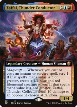 MTG Borderless Commander 2021 C21 Zaffai, Thunder Conductor MINT - Image 1