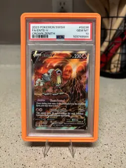 PSA 10 GEM MINT - Entei V Alt Art Crown Zenith Pokemon - Image 1