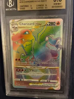 BGS 9.5 GEM MINT Pokemon Charizard VSTAR Rainbow Rare Brilliant Stars 174/172 - Image 1