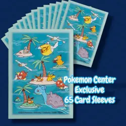 Pokemon Center Exclusive - Pokemon Sunny Sea Card Sleeves (65 Sleeves) - New ☀ - Image 1