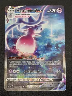 Hatterene Vmax GG47/GG70 Crown Zenith Galarian Gallery Holo Rare Card Pokemon NM - Image 1