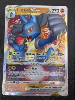 Lucario Vstar SWSH214 Sword And Shield Black Star Promo Holo Card Pokemon TCG NM - Image 1