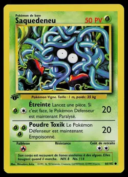 Pokemon Card - Tangela Saquedeneu 1st Edition French Base Set 66/102 Common - Image 1