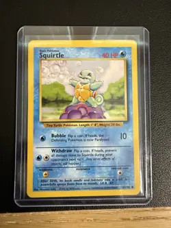 Pokemon TCG Squirtle Base Set, Unlimited Common Card 63/102 - Image 1