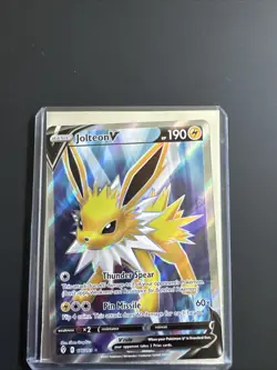 Pokemon TCG Jolteon v Full Art Ultra Rare Card 177/203 SWSH Evolving Skies - Image 1
