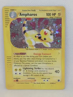 Ampharos 002/165 Expedition Base Set Holo Ultra Rare Pokemon TCG Nintendo MP - Image 1