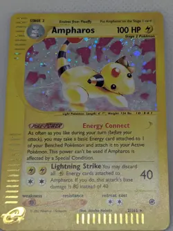 Ampharos 002/165 Expedition Base Set Holo Ultra Rare Pokemon TCG Nintendo MP - Image 3