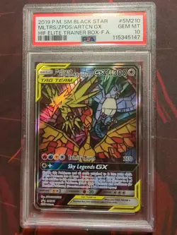 PSA 10 Pokemon Hidden Fates Promo Moltres & Zapdos & Articuno GX #SM210 GEM MINT - Image 1