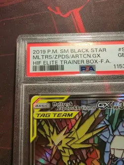 PSA 10 Pokemon Hidden Fates Promo Moltres & Zapdos & Articuno GX #SM210 GEM MINT - Image 2