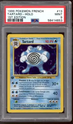 Pokemon Base Set 1st Edition FRENCH Poliwrath Tartard 13/102 PSA 9 - Image 1