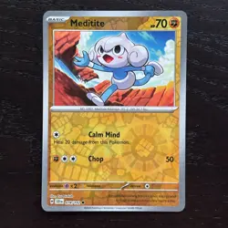 Meditite 078/142 Pokemon Stellar Crown Scarlet & Violet Reverse Holo Common NM - Image 1