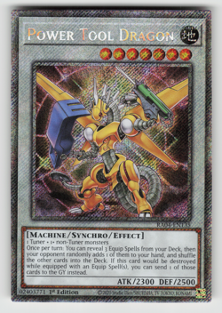 Power Tool Dragon Yugioh RA04-EN135 Platinum Secret Rare PSR NM - Image 1